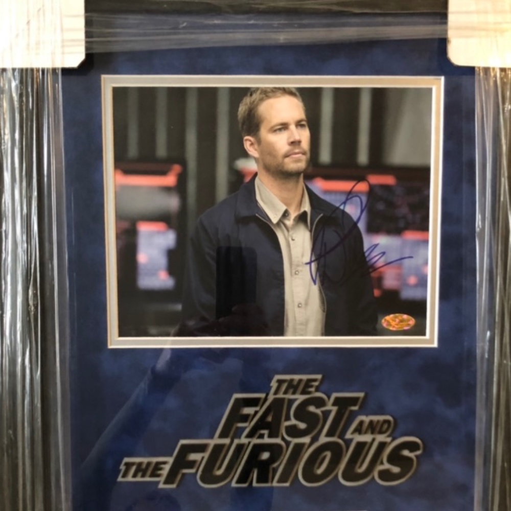 PAUL WALKER SIGNATURE FRAMED W/AUTHENTICITY (THE FAST & THE FURIOUS)
